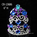 Colorful Blue Purple Stone Queen Miss Pageant Crown